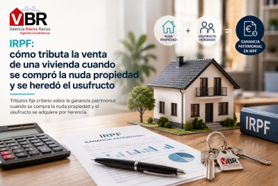 IRPF: cómo tributa la venta de una vivienda cuando se compró la nuda propiedad y se heredó el usufructo